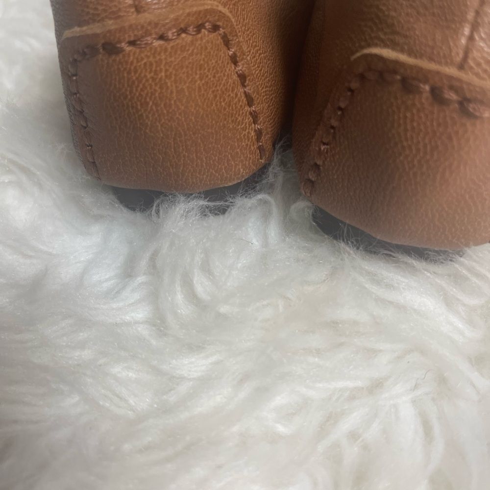 Michael Kors Hamilton Tan Leather Moccasin MK Logo accent SZ8.5 - Picture 5 of 10
